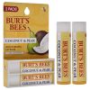 Coconut and Pear Moisturizing Lip Balm Twin Pack by Burts Bees for Unisex - 2 x 0.15 oz Lip Balm
