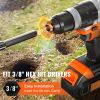VEVOR Auger Drill Bits for Planting Set of 2, Garden Auger Drill Bit, Spiral Drill Bit for Post Hole Digger, Bulbs Planting & Holes Digging