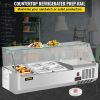 VEVOR Refrigerated Condiment Prep Station, 40-Inch, 7.8Qt Sandwich Prep Table w/ 1 1/3 Pan & 4 1/6 Pans